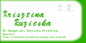 krisztina ruzicska business card